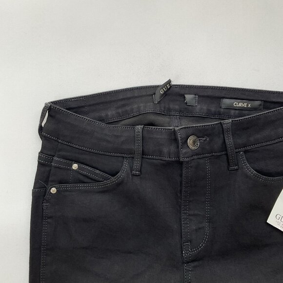 Guess Women’s Curve X Super Stretch Skinny Jeans In Black Mid Rise Size 27 - Picture 6 of 10
